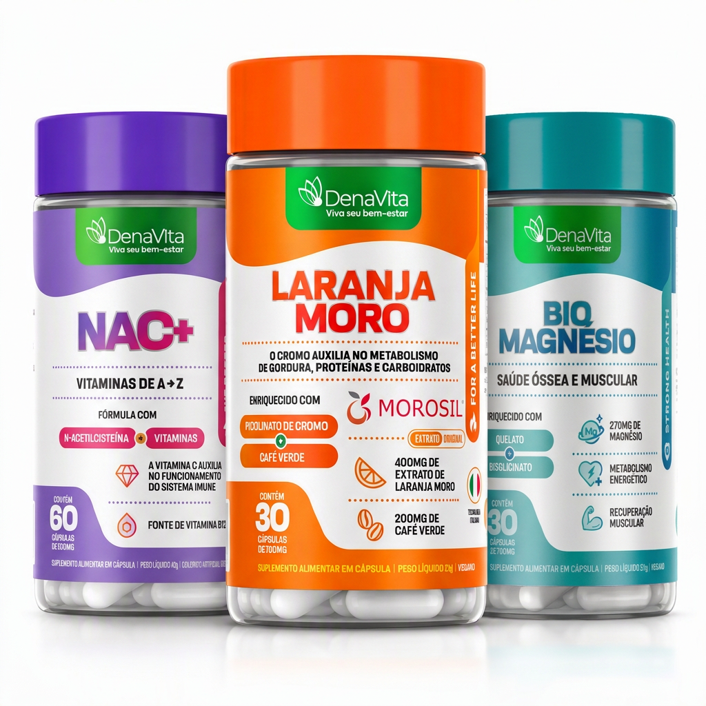 Trio de Favoritos - Laranja Moro, NAC e Bio Magnésio