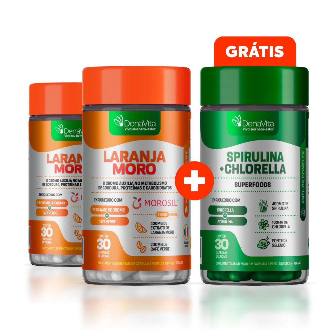 Compre 2 Laranja Moro - Ganhe 1 Spirulina + Chlorella